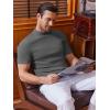 imageCOOFANDY Mens Mock Turtleneck Sweater Short Sleeve Slim Fit Turtle Neck Sweaters Casual Basic Tee Ribbed Knit Pullover TopsDark Grey