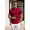 imageCOOFANDY Mens Mock Turtleneck Sweater Short Sleeve Slim Fit Turtle Neck Sweaters Casual Basic Tee Ribbed Knit Pullover TopsDark Red