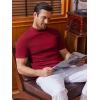 imageCOOFANDY Mens Mock Turtleneck Sweater Short Sleeve Slim Fit Turtle Neck Sweaters Casual Basic Tee Ribbed Knit Pullover TopsDark Red