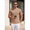 imageCOOFANDY Mens Mock Turtleneck Sweater Short Sleeve Slim Fit Turtle Neck Sweaters Casual Basic Tee Ribbed Knit Pullover TopsKhaki