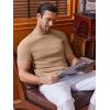 imageCOOFANDY Mens Mock Turtleneck Sweater Short Sleeve Slim Fit Turtle Neck Sweaters Casual Basic Tee Ribbed Knit Pullover TopsKhaki