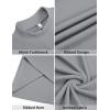 imageCOOFANDY Mens Mock Turtleneck Sweater Short Sleeve Slim Fit Turtle Neck Sweaters Casual Basic Tee Ribbed Knit Pullover TopsLight Grey