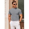 imageCOOFANDY Mens Mock Turtleneck Sweater Short Sleeve Slim Fit Turtle Neck Sweaters Casual Basic Tee Ribbed Knit Pullover TopsLight Grey