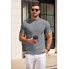 imageCOOFANDY Mens Mock Turtleneck Sweater Short Sleeve Slim Fit Turtle Neck Sweaters Casual Basic Tee Ribbed Knit Pullover TopsLight Grey