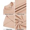 imageCOOFANDY Mens Mock Turtleneck Sweater Short Sleeve Slim Fit Turtle Neck Sweaters Casual Basic Tee Ribbed Knit Pullover TopsLight Khaki