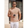 imageCOOFANDY Mens Mock Turtleneck Sweater Short Sleeve Slim Fit Turtle Neck Sweaters Casual Basic Tee Ribbed Knit Pullover TopsLight Khaki