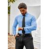 imageCOOFANDY Mens Muscle Fit Dress Shirts WrinkleFree Long Sleeve Casual Button Down ShirtsLight Blue