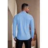 imageCOOFANDY Mens Muscle Fit Dress Shirts WrinkleFree Long Sleeve Casual Button Down ShirtsLight Blue
