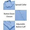 imageCOOFANDY Mens Muscle Fit Dress Shirts WrinkleFree Long Sleeve Casual Button Down ShirtsLight Blue