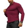 imageCOOFANDY Mens Muscle Fit Dress Shirts WrinkleFree Long Sleeve Casual Button Down ShirtsWine Red