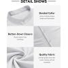 imageCOOFANDY Mens Oxford Shirts Long Sleeve Casual Button Down Shirts Band Collar Dress Shirt with PocketAll White