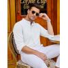 imageCOOFANDY Mens Oxford Shirts Long Sleeve Casual Button Down Shirts Band Collar Dress Shirt with PocketAll White