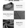 imageCOOFANDY Mens Oxford Shirts Long Sleeve Casual Button Down Shirts Band Collar Dress Shirt with PocketDark Grey