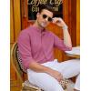 imageCOOFANDY Mens Oxford Shirts Long Sleeve Casual Button Down Shirts Band Collar Dress Shirt with PocketDark Red