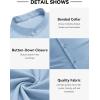 imageCOOFANDY Mens Oxford Shirts Long Sleeve Casual Button Down Shirts Band Collar Dress Shirt with PocketSky Blue
