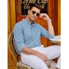 imageCOOFANDY Mens Oxford Shirts Long Sleeve Casual Button Down Shirts Band Collar Dress Shirt with PocketSky Blue