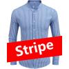 imageCOOFANDY Mens Oxford Shirts Long Sleeve Casual Button Down Shirts Band Collar Dress Shirt with PocketStripebluewhite