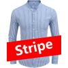 imageCOOFANDY Mens Oxford Shirts Long Sleeve Casual Button Down Shirts Band Collar Dress Shirt with PocketStripelight Bluewhite