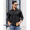 imageCOOFANDY Mens Polo Shirts Long Sleeve Casual Lightweigt Golf Polos Button Collared TshirtBlack