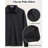 imageCOOFANDY Mens Polo Shirts Long Sleeve Casual Lightweigt Golf Polos Button Collared TshirtBlack