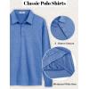 imageCOOFANDY Mens Polo Shirts Long Sleeve Casual Lightweigt Golf Polos Button Collared TshirtBlue