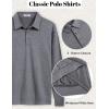 imageCOOFANDY Mens Polo Shirts Long Sleeve Casual Lightweigt Golf Polos Button Collared TshirtDark Gray
