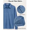 imageCOOFANDY Mens Polo Shirts Long Sleeve Casual Lightweigt Golf Polos Button Collared TshirtDemin Blue