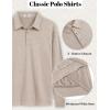 imageCOOFANDY Mens Polo Shirts Long Sleeve Casual Lightweigt Golf Polos Button Collared TshirtKhaki