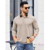 imageCOOFANDY Mens Polo Shirts Long Sleeve Casual Lightweigt Golf Polos Button Collared TshirtKhaki
