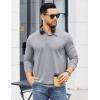imageCOOFANDY Mens Polo Shirts Long Sleeve Casual Lightweigt Golf Polos Button Collared TshirtLight Grey