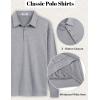 imageCOOFANDY Mens Polo Shirts Long Sleeve Casual Lightweigt Golf Polos Button Collared TshirtLight Grey