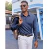 imageCOOFANDY Mens Polo Shirts Long Sleeve Casual Lightweigt Golf Polos Button Collared TshirtNavy Blue