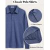 imageCOOFANDY Mens Polo Shirts Long Sleeve Casual Lightweigt Golf Polos Button Collared TshirtNavy Blue