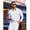imageCOOFANDY Mens Polo Shirts Long Sleeve Casual Lightweigt Golf Polos Button Collared TshirtWhite