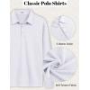 imageCOOFANDY Mens Polo Shirts Long Sleeve Casual Lightweigt Golf Polos Button Collared TshirtWhite