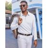 imageCOOFANDY Mens Polo Shirts Long Sleeve Casual Lightweigt Golf Polos Button Collared TshirtWhite