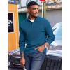 imageCOOFANDY Mens Quarter Button Sweater Mock Neck Textured Knitted PulloverDark Blue