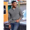 imageCOOFANDY Mens Quarter Button Sweater Mock Neck Textured Knitted PulloverMedium Gray