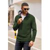 imageCOOFANDY Mens Quarter Zip Pullover Lightweight Sweater Casual Long Sleeve Corduroy Half Zip SweatshirtArmy Green