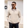 imageCOOFANDY Mens Quarter Zip Pullover Lightweight Sweater Casual Long Sleeve Corduroy Half Zip SweatshirtBeige