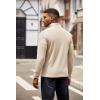 imageCOOFANDY Mens Quarter Zip Pullover Lightweight Sweater Casual Long Sleeve Corduroy Half Zip SweatshirtBeige