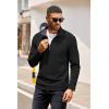 imageCOOFANDY Mens Quarter Zip Pullover Lightweight Sweater Casual Long Sleeve Corduroy Half Zip SweatshirtBlack