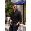 imageCOOFANDY Mens Quarter Zip Pullover Lightweight Sweater Casual Long Sleeve Corduroy Half Zip SweatshirtBlack