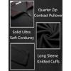 imageCOOFANDY Mens Quarter Zip Pullover Lightweight Sweater Casual Long Sleeve Corduroy Half Zip SweatshirtBlack