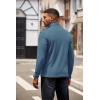 imageCOOFANDY Mens Quarter Zip Pullover Lightweight Sweater Casual Long Sleeve Corduroy Half Zip SweatshirtDark Blue