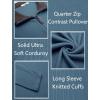 imageCOOFANDY Mens Quarter Zip Pullover Lightweight Sweater Casual Long Sleeve Corduroy Half Zip SweatshirtDark Blue