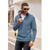imageCOOFANDY Mens Quarter Zip Pullover Lightweight Sweater Casual Long Sleeve Corduroy Half Zip SweatshirtDark Blue