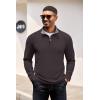 imageCOOFANDY Mens Quarter Zip Pullover Lightweight Sweater Casual Long Sleeve Corduroy Half Zip SweatshirtDark Grey