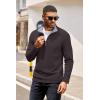 imageCOOFANDY Mens Quarter Zip Pullover Lightweight Sweater Casual Long Sleeve Corduroy Half Zip SweatshirtDark Grey