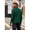 imageCOOFANDY Mens Quarter Zip Pullover Lightweight Sweater Casual Long Sleeve Corduroy Half Zip SweatshirtEver Green